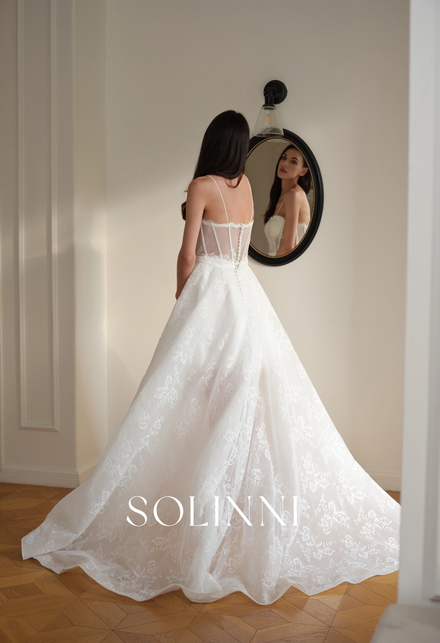 Celisse – 2-in-1 Wedding Dress with Basque Waist and Overskirt
