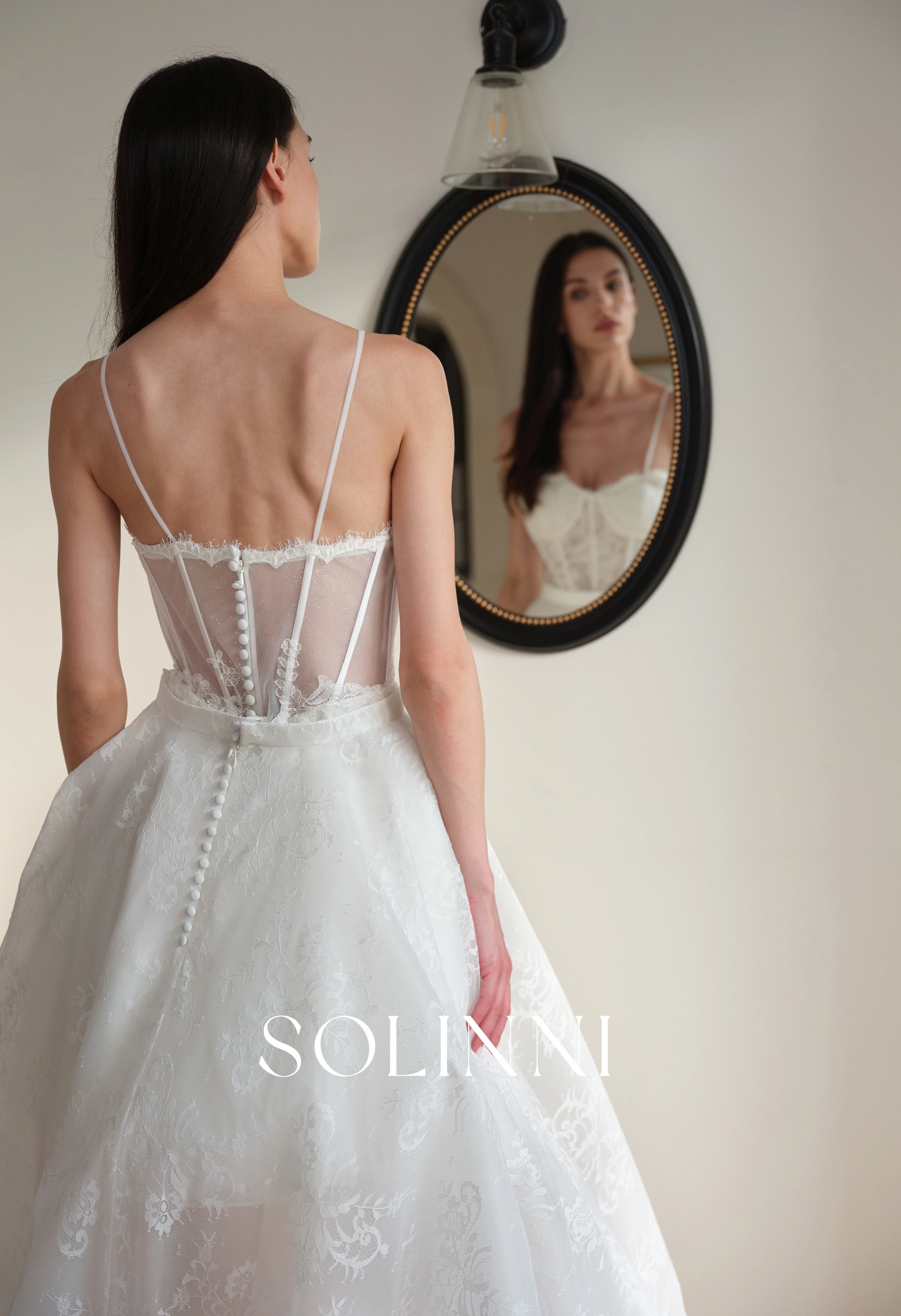 Celisse – 2-in-1 Wedding Dress with Basque Waist and Overskirt