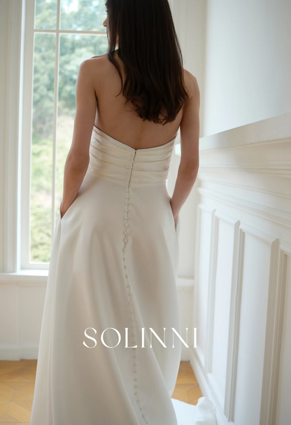 Kaya – Mikado Wedding Dress with Detachable Colorful Bow