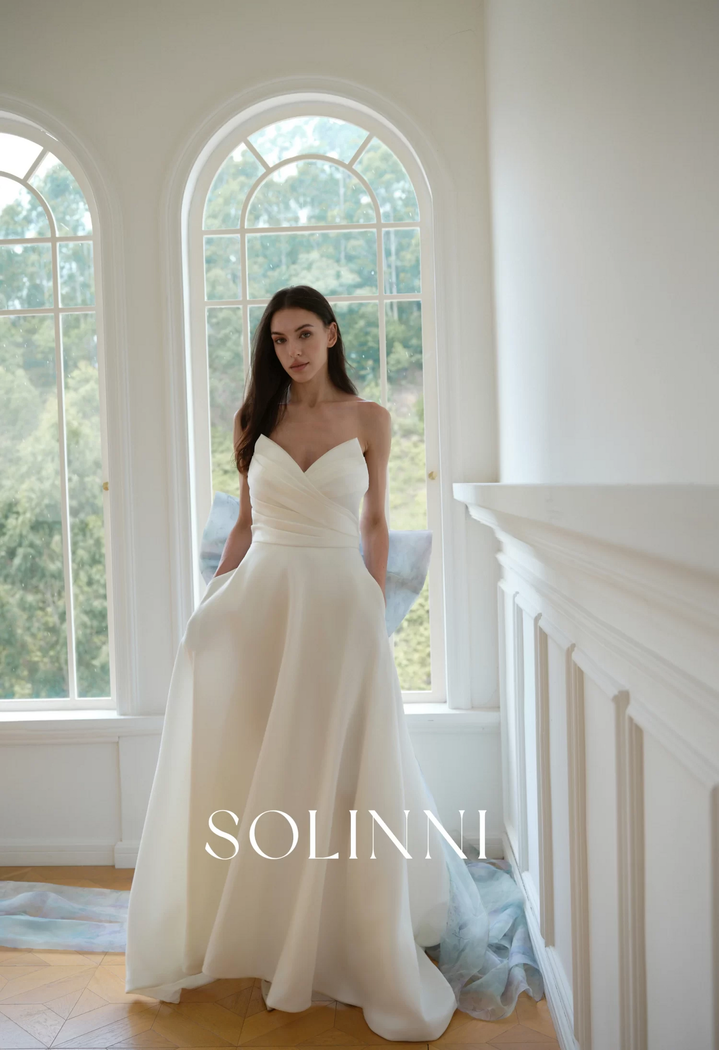 Kaya – Mikado Wedding Dress with Detachable Colorful Bow