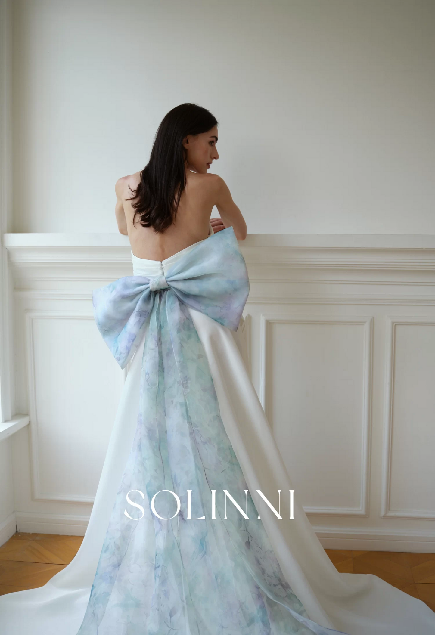 Kaya – Mikado Wedding Dress with Detachable Colorful Bow