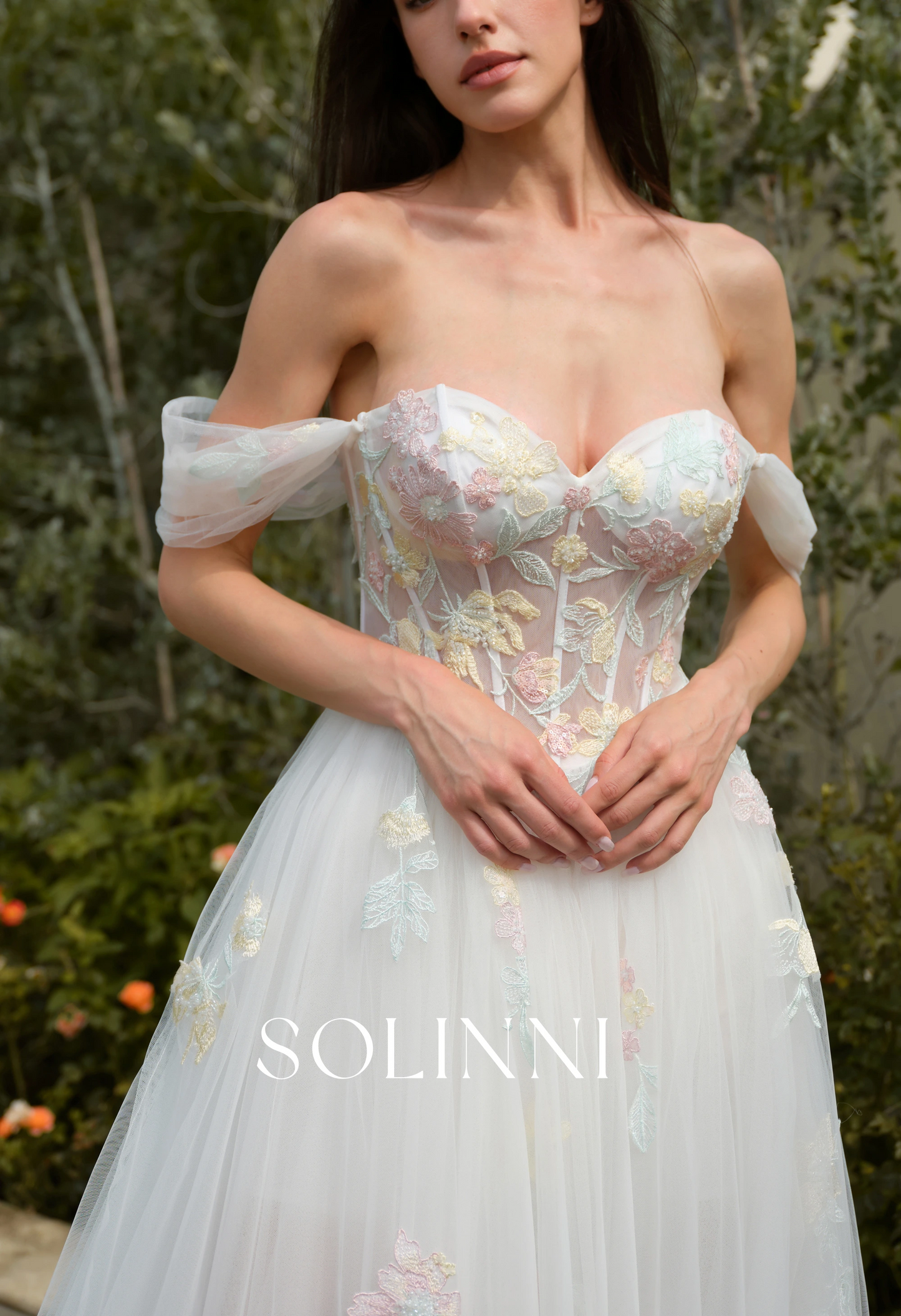 Leora – Colorful Wedding Dress with Detachable Sleeves