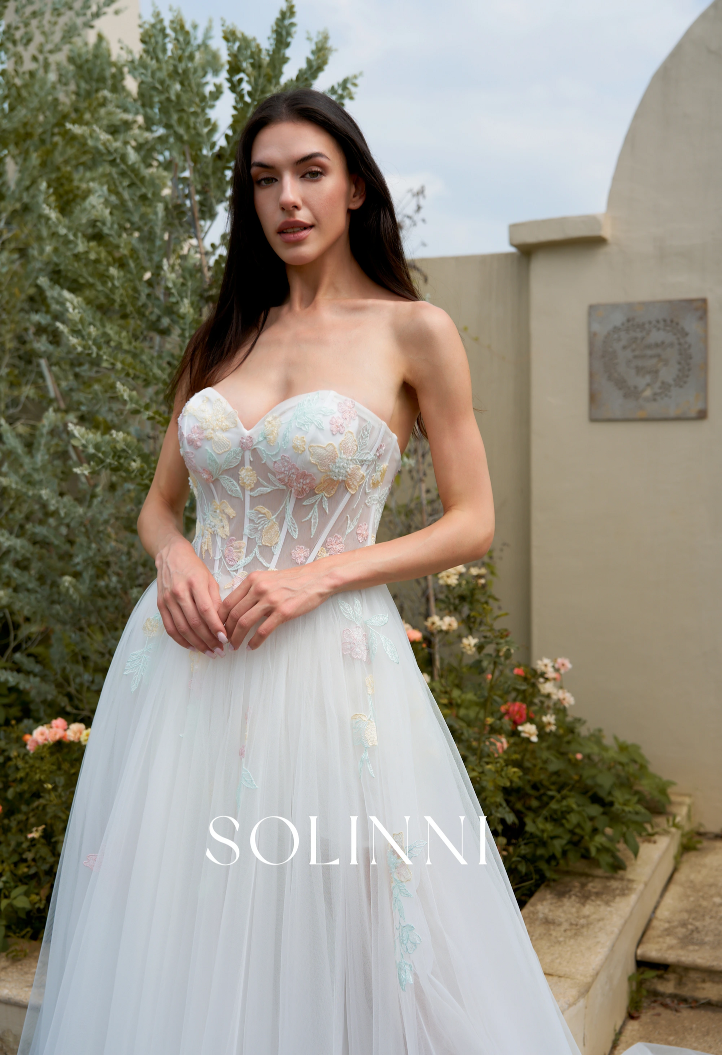 Leora – Colorful Wedding Dress with Detachable Sleeves