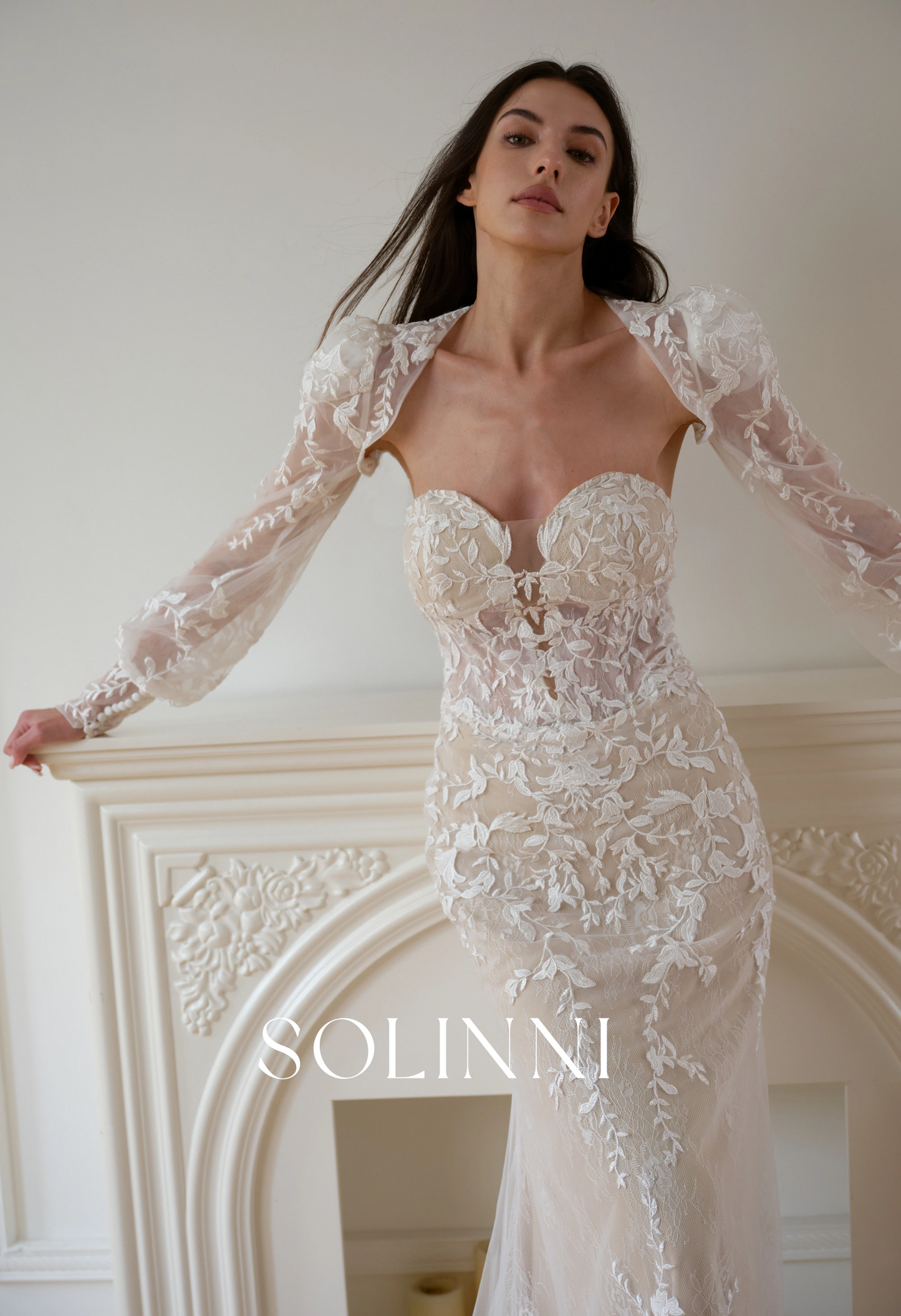 Seraphina – Fit and Flare Lace Wedding Dress with Detachable Sleeves