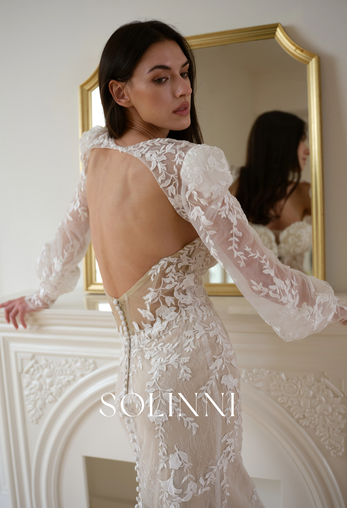 Seraphina – Fit and Flare Lace Wedding Dress with Detachable Sleeves