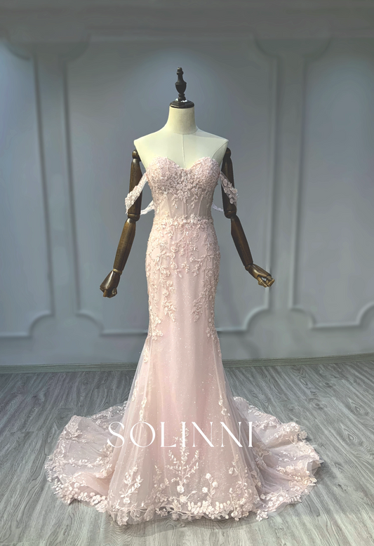 Multi-Color Bridal Gown with Detachable Straps
