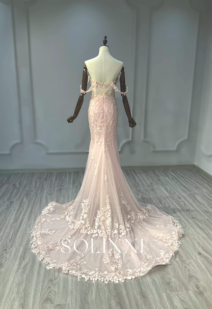 Multi-Color Bridal Gown with Detachable Straps