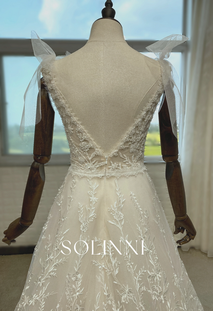 Classic Wedding Gown with Detailed Floral Appliqué