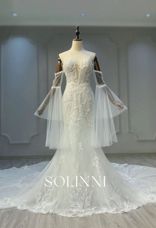 Handcrafted Luxury Wedding Gown with Dramatic Train