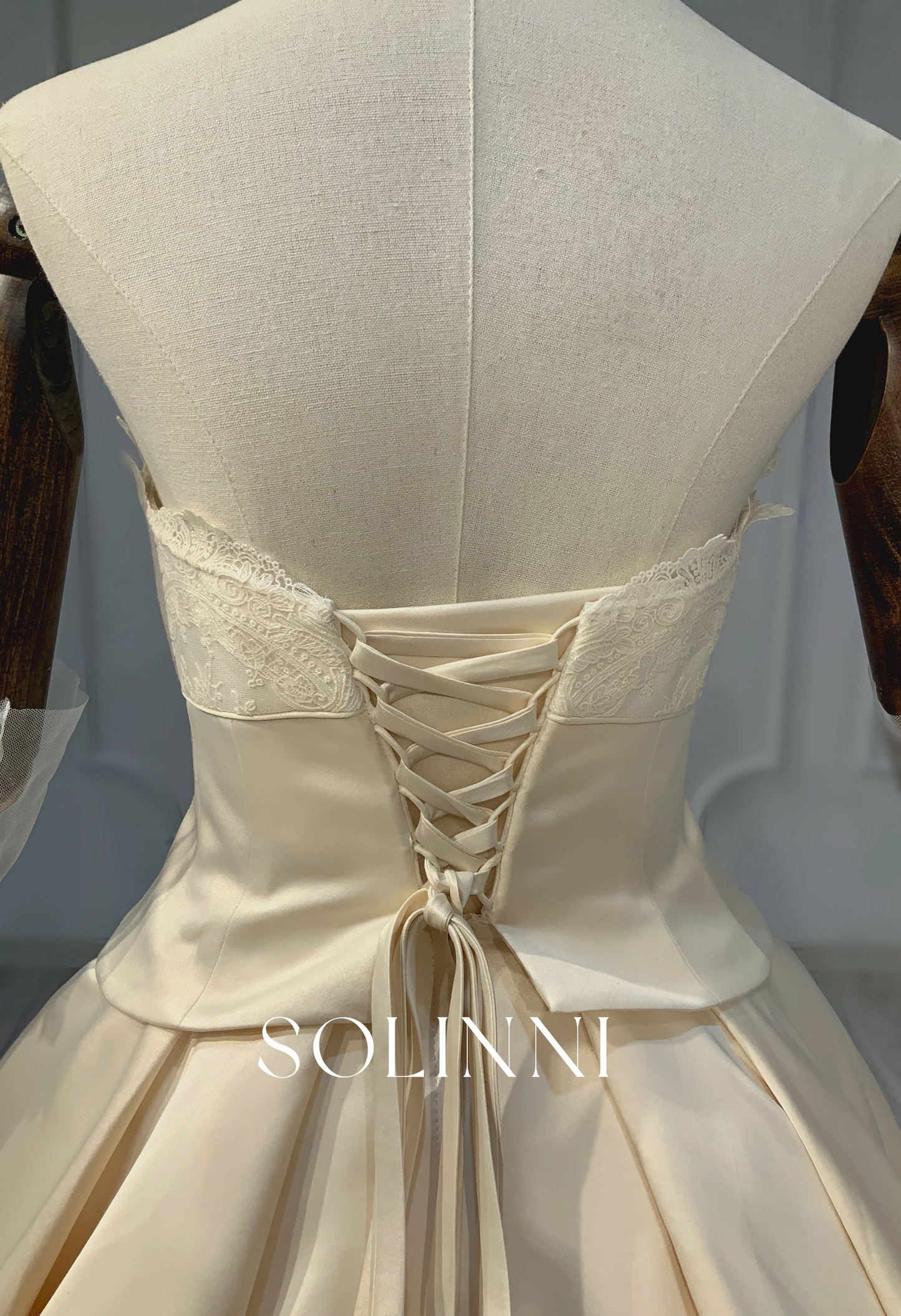 Sculptural Satin Ball Gown with Vintage-Inspired Bodice