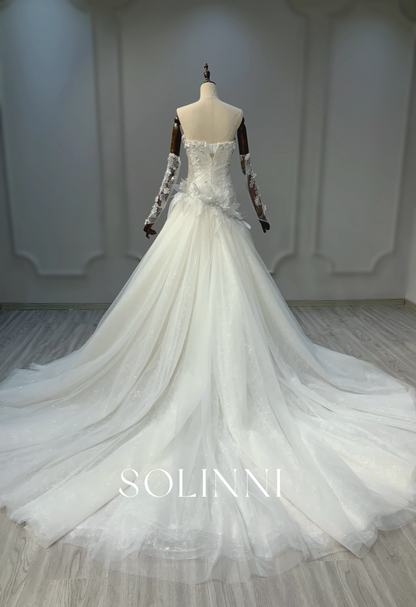 Luxurious Bead Bridal Gown with Unique Embellishments