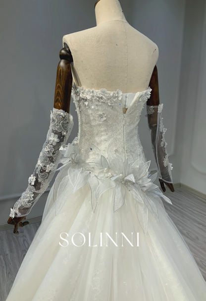 Luxurious Bead Bridal Gown with Unique Embellishments