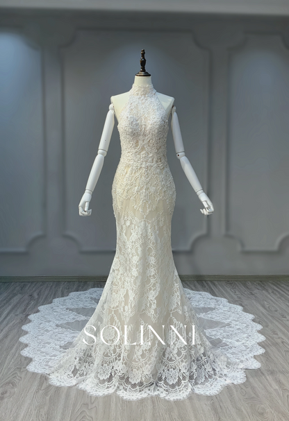 Vintage Style Lace Wedding Dress with Gorgeous Train