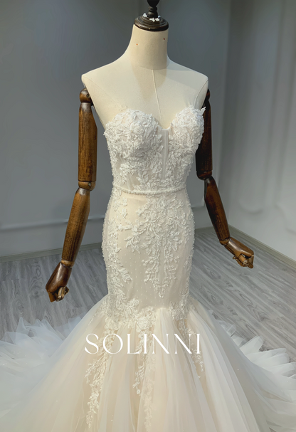 Classic Lace Mermaid Gown with Intricate Beadwork
