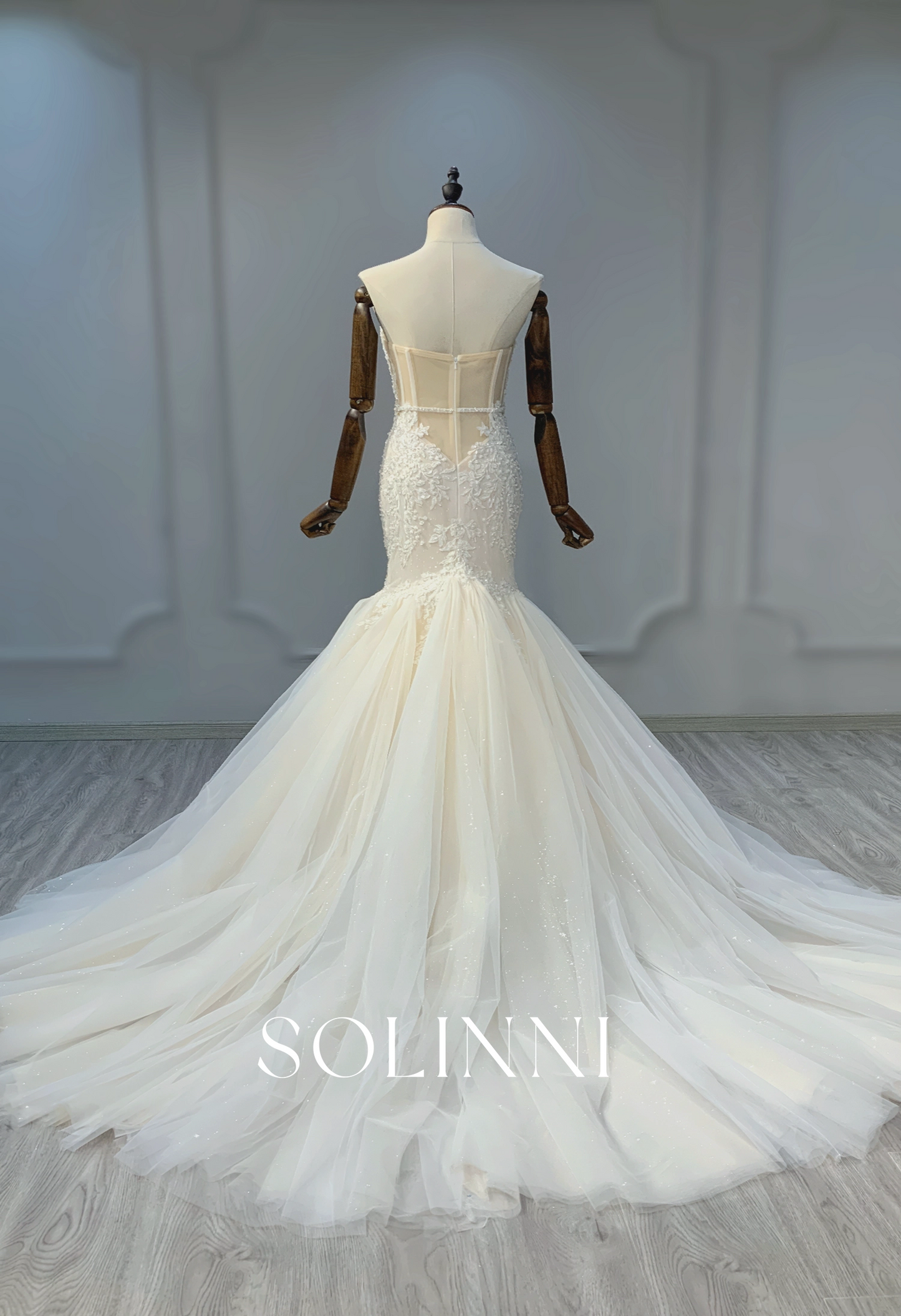 Classic Lace Mermaid Gown with Intricate Beadwork
