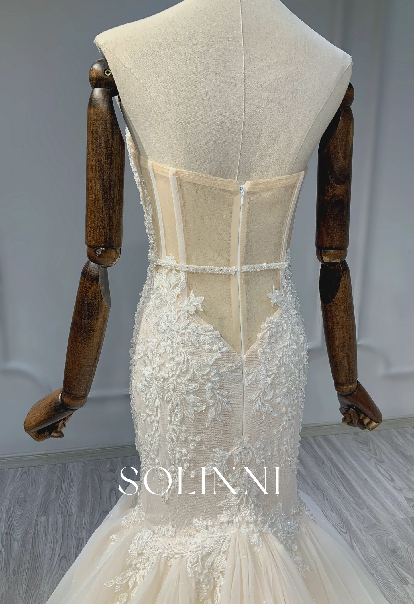 Classic Lace Mermaid Gown with Intricate Beadwork