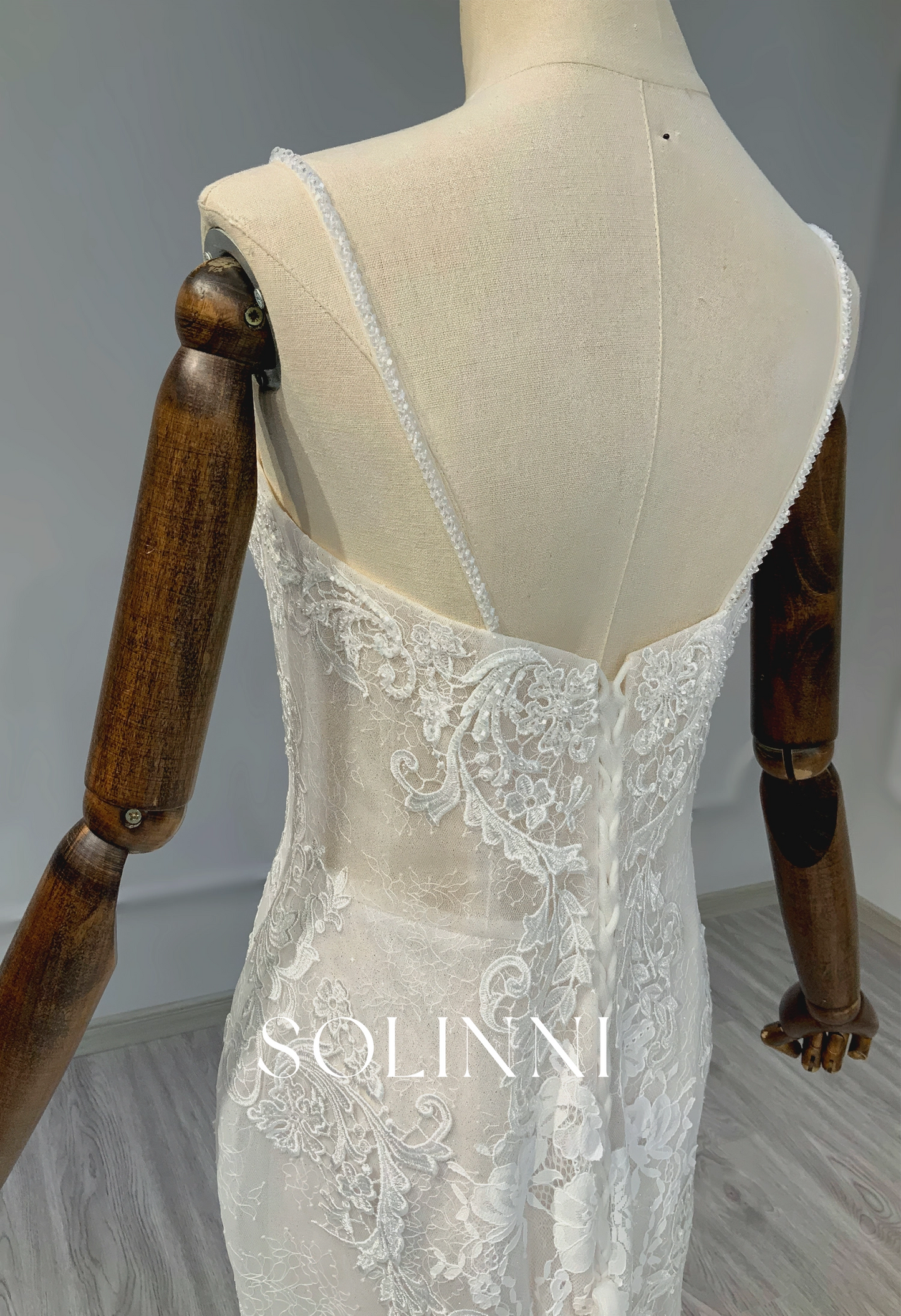 Classic Lace Mermaid Gown with Matching Lace Veil
