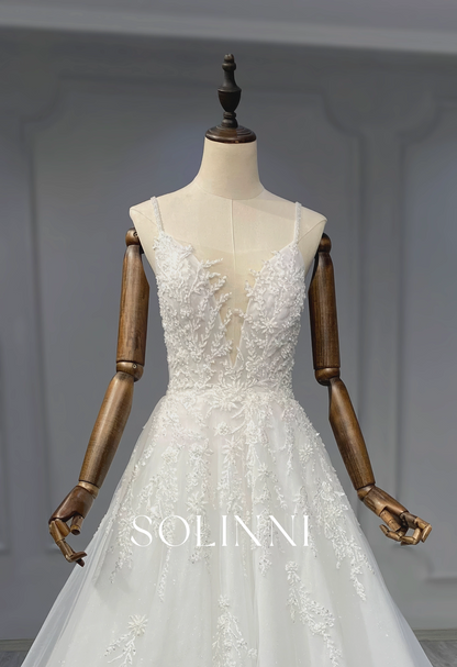 A-Line Wedding Gown with Sequin Lace and Full Skirt