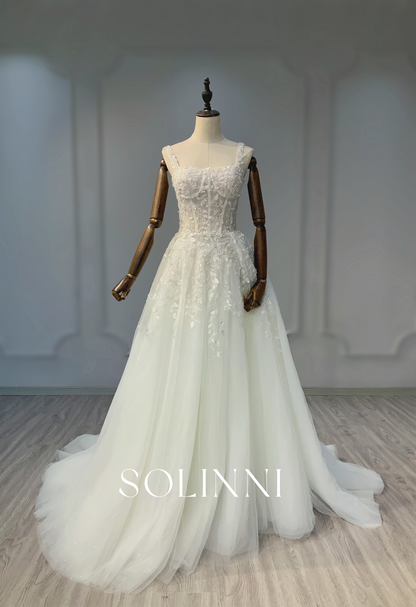 Timeless A-Line Gown with Delicate Lace