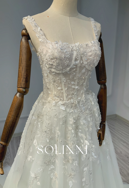 Timeless A-Line Gown with Delicate Lace