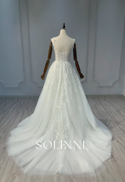 Timeless A-Line Gown with Delicate Lace