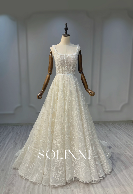 Exquisite Beaded Lace A-Line Wedding Dress