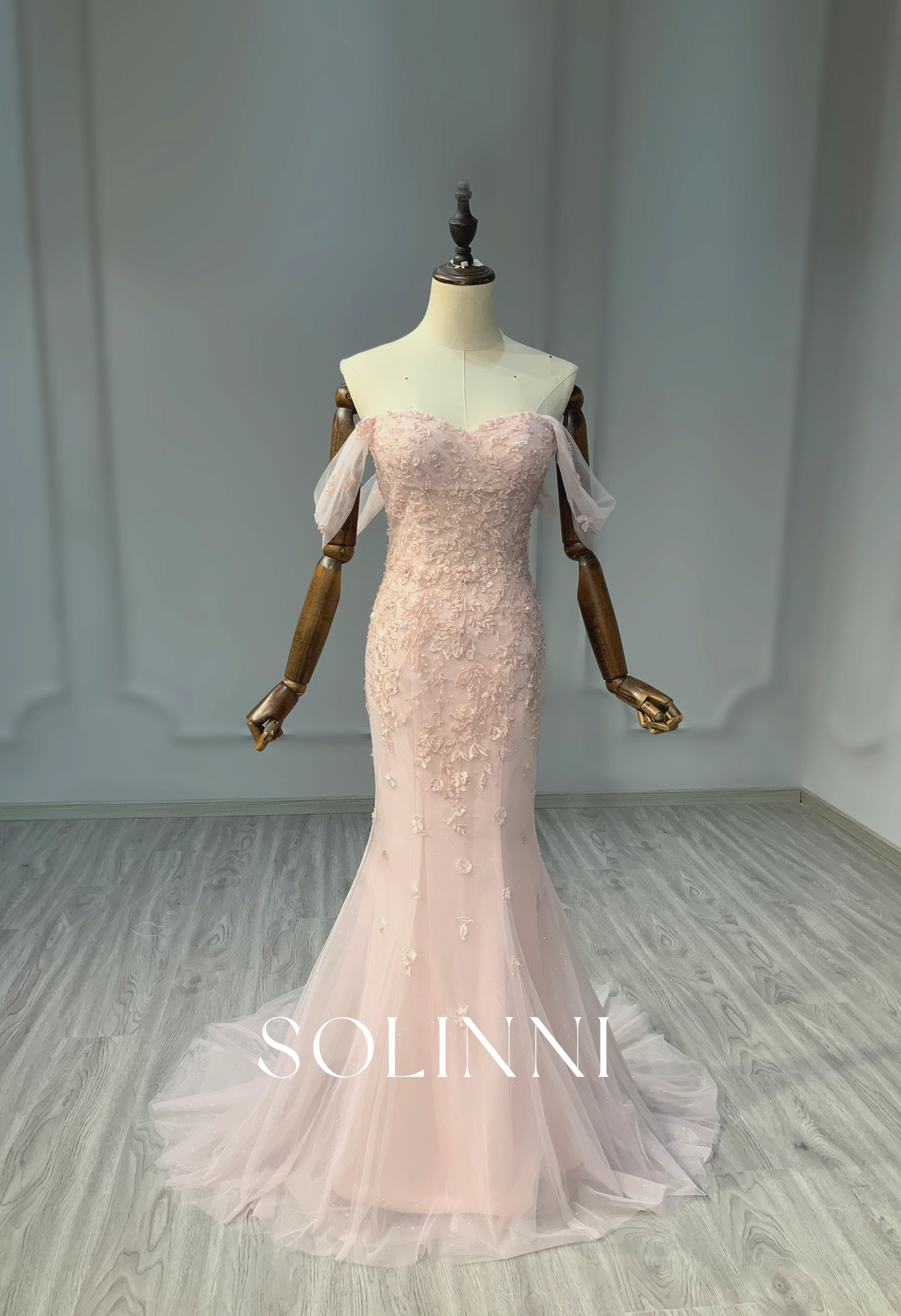 Multicolor 2-in-1 Wedding Dress with Detachable Overskirt