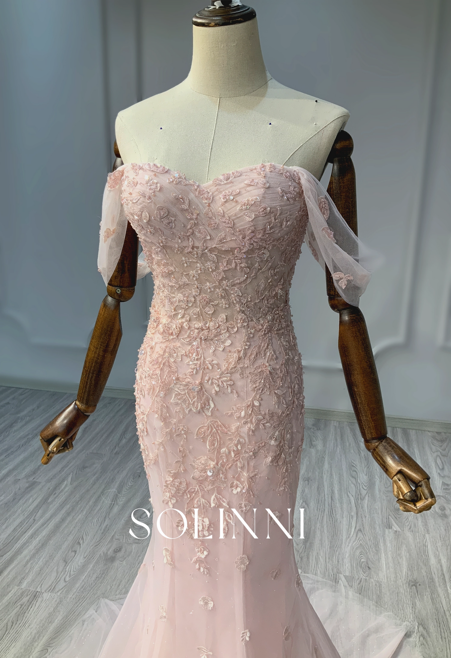 Multicolor 2-in-1 Wedding Dress with Detachable Overskirt