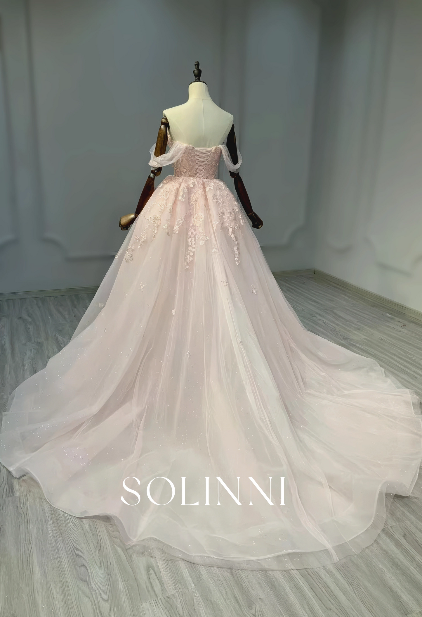 Multicolor 2-in-1 Wedding Dress with Detachable Overskirt