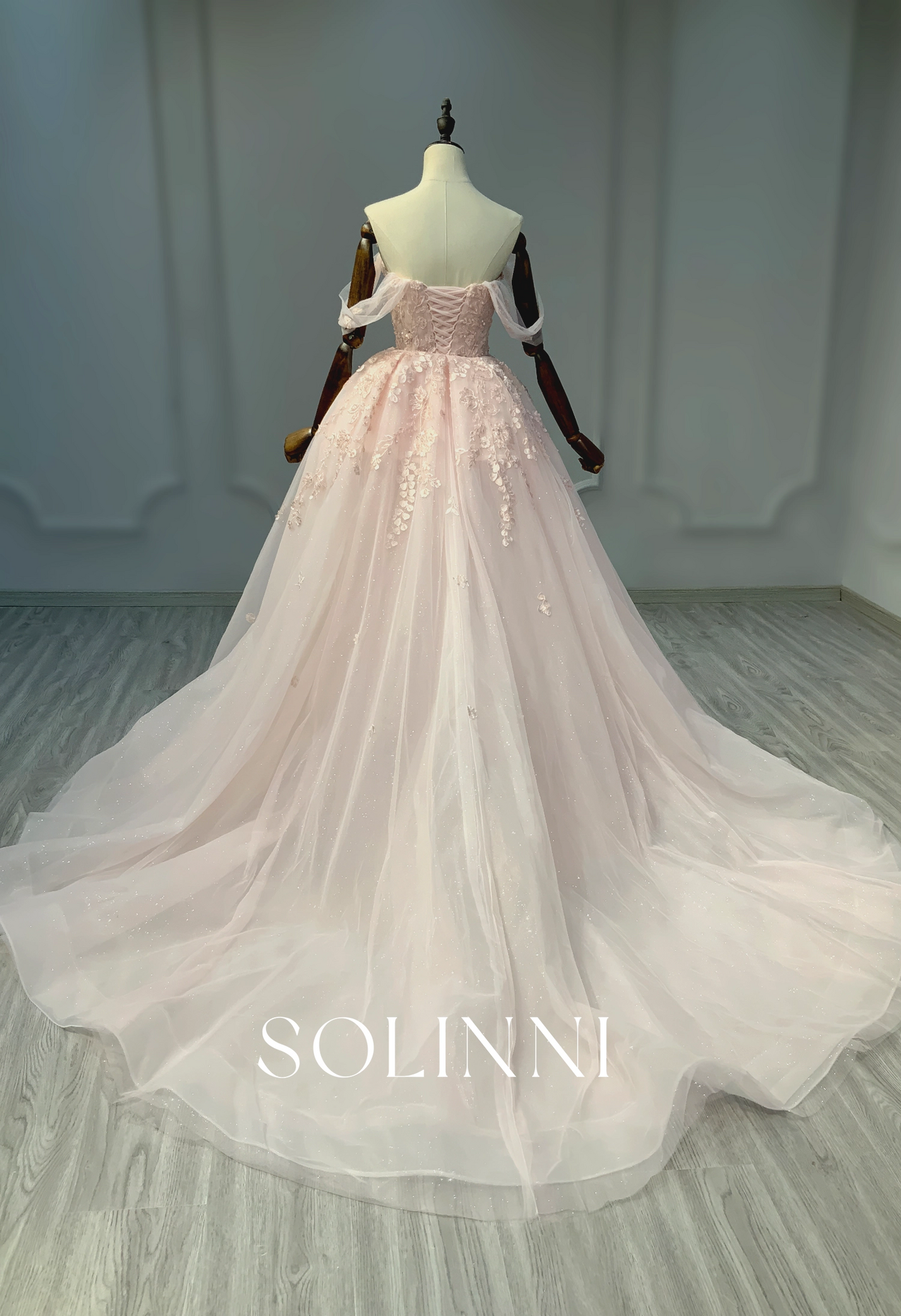 Multicolor 2-in-1 Wedding Dress with Detachable Overskirt