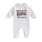 Baby Boy Girl Rompers Western Bull Head Letter Print Long Sleeve Jumpsuit Fall Clothes