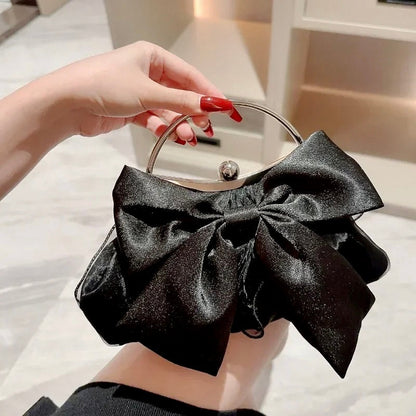 Zeina - Satin Bow Bridal Handbag Clutch - More Colors