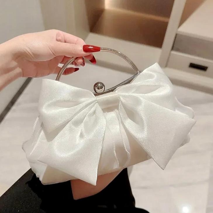 Zeina - Satin Bow Bridal Handbag Clutch - More Colors