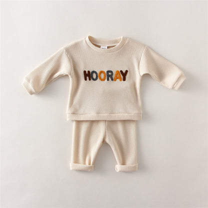 2 Piece Neutral Newborn Baby Toddler Girl Long Sleeve Top And Pants