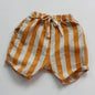 Baby Toddler Kids Summer Vintage Linen Cotton Shorts Stripes Casual Pocket Design