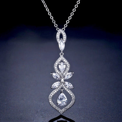 Maxine - Silver Cubic Zirconia Bridal Jewelry Set