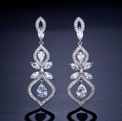 Maxine - Silver Cubic Zirconia Bridal Jewelry Set