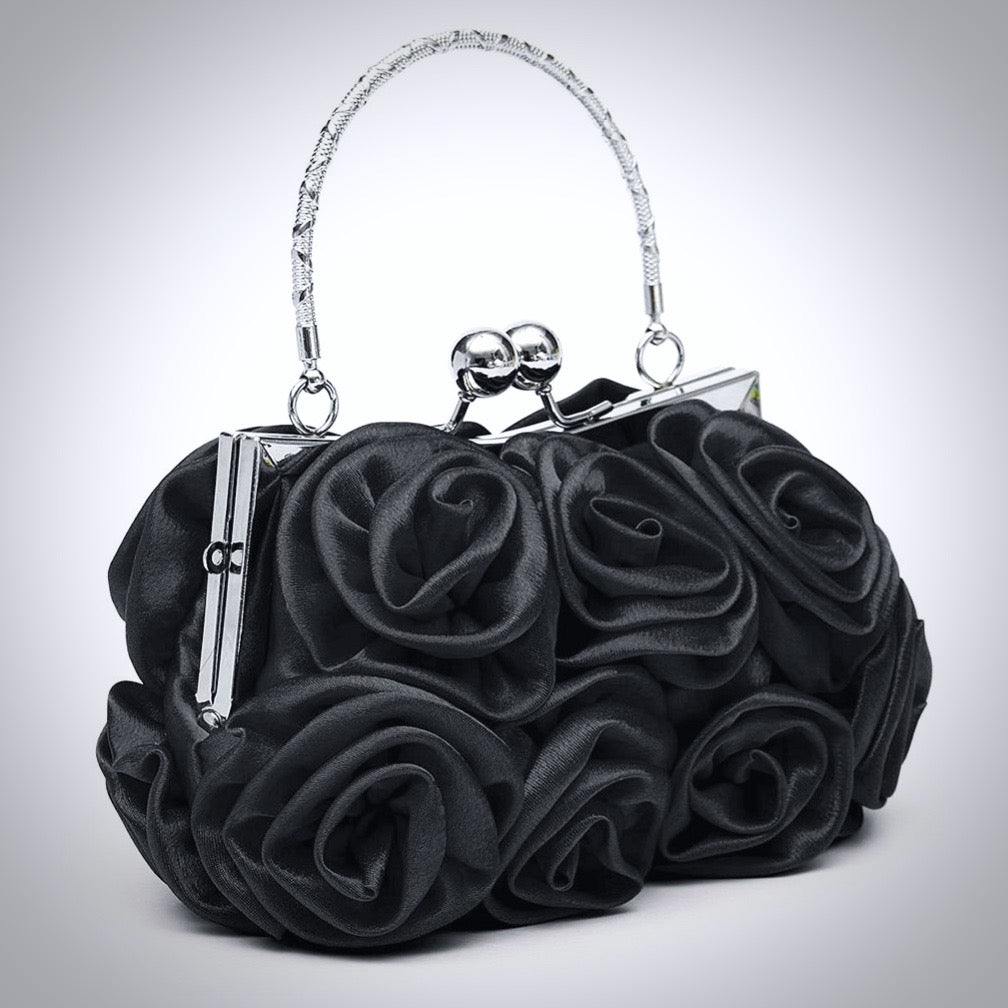 AnnMarie - Satin Rose Bridal Handbag Clutch - More Colors