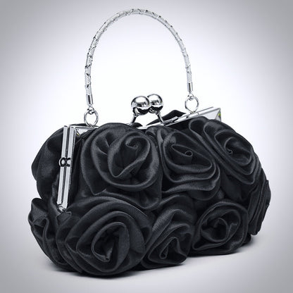 AnnMarie - Satin Rose Bridal Handbag Clutch - More Colors