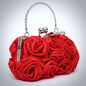 AnnMarie - Satin Rose Bridal Handbag Clutch - More Colors
