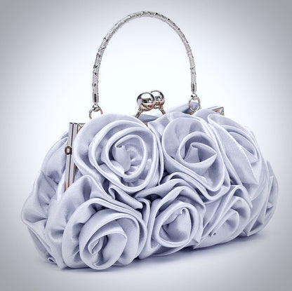 AnnMarie - Satin Rose Bridal Handbag Clutch - More Colors