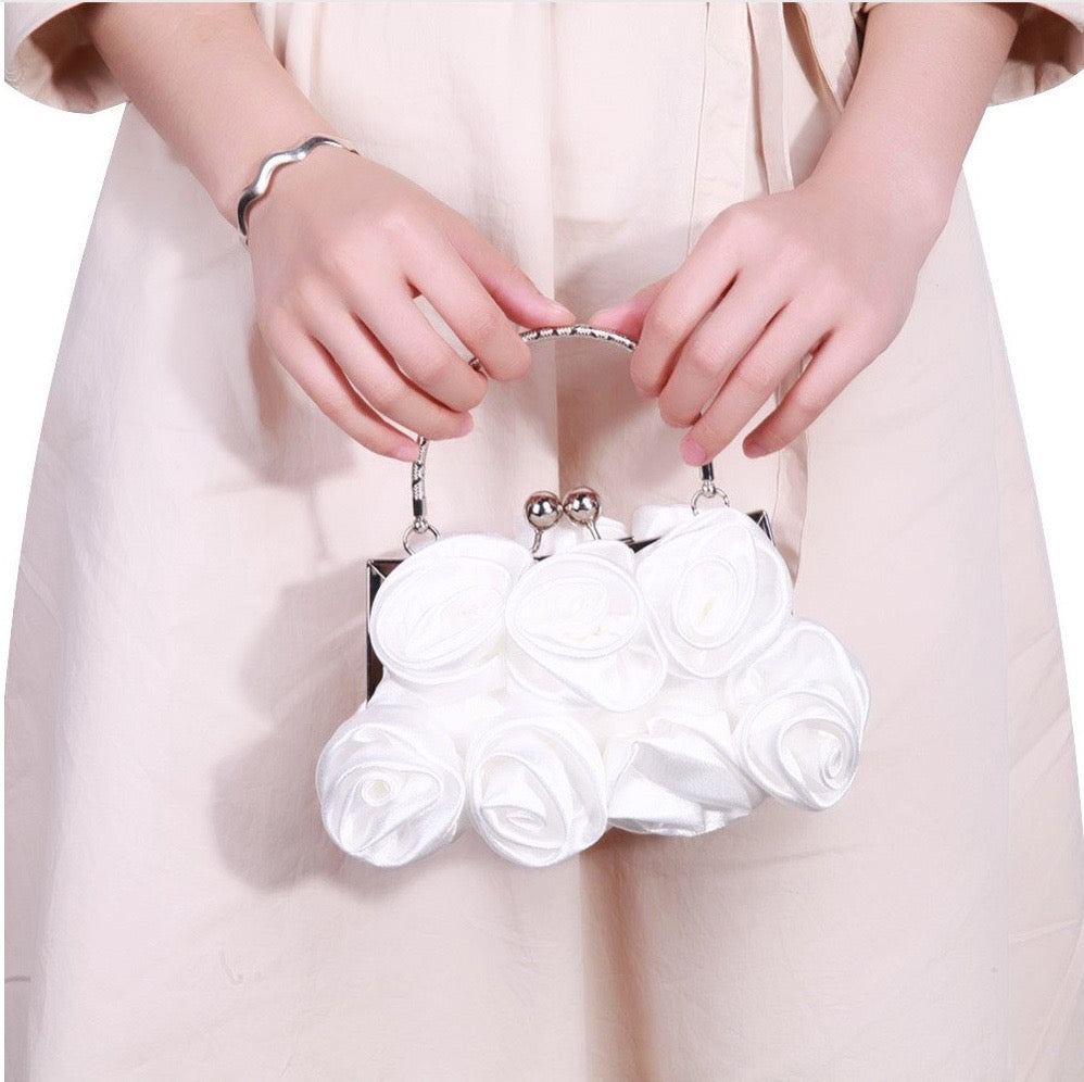 AnnMarie - Satin Rose Bridal Handbag Clutch - More Colors