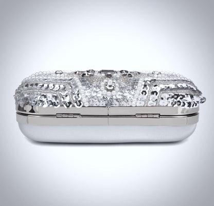 Jaimee - Silver Bridal Handbag Clutch