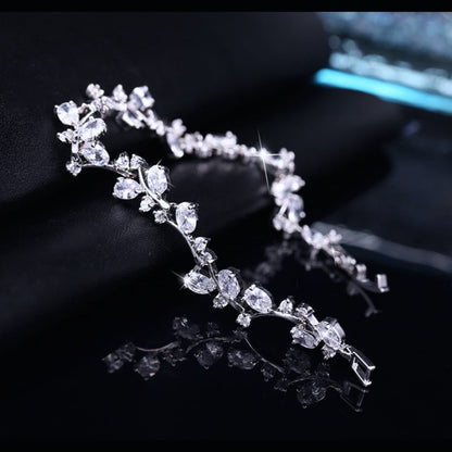 "Krista" - Cubic Zirconia Vine Bridal Bracelet - More colors available