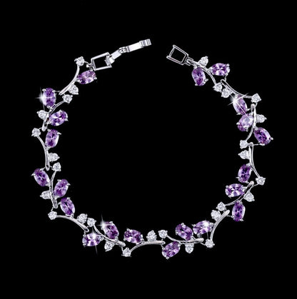 "Krista" - Cubic Zirconia Vine Bridal Bracelet - More colors available