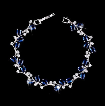 "Krista" - Cubic Zirconia Vine Bridal Bracelet - More colors available