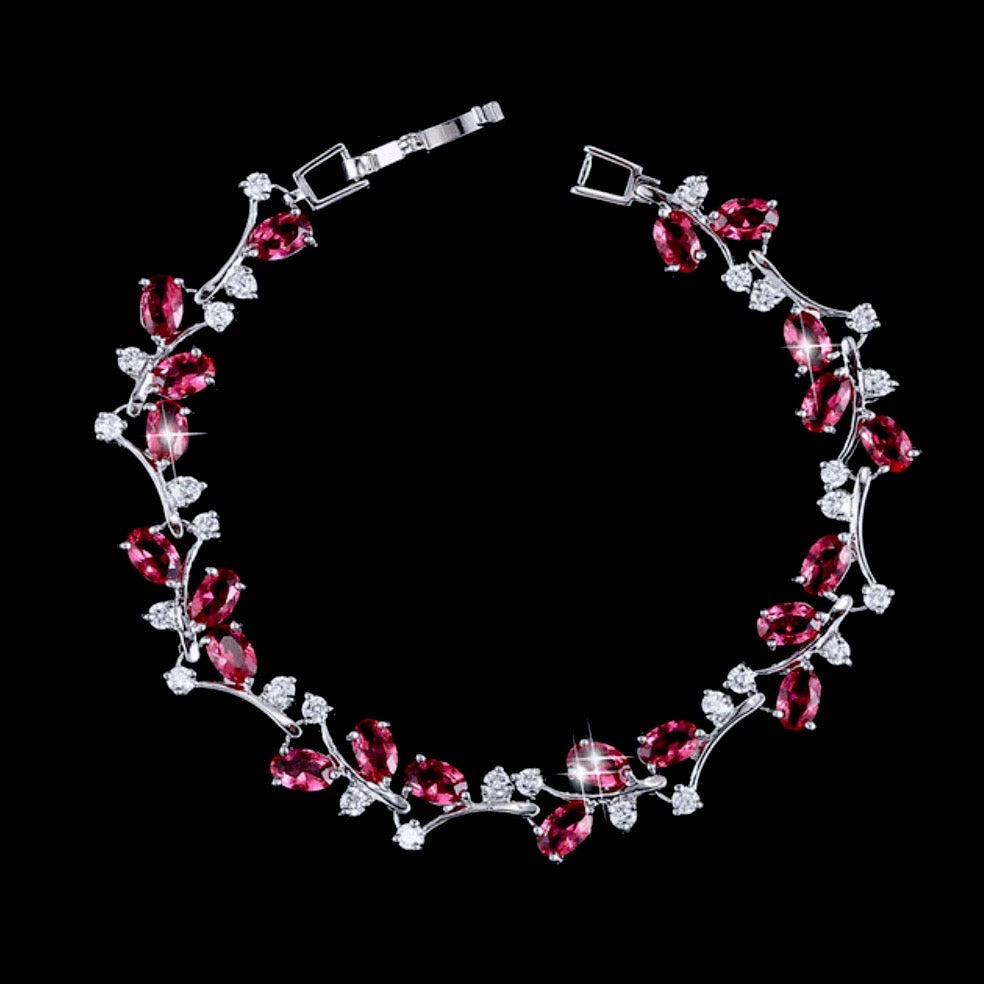 "Krista" - Cubic Zirconia Vine Bridal Bracelet - More colors available