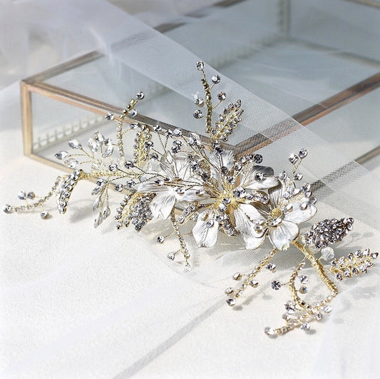 Claudia - Crystal Bridal Hair Comb - Available in Gold and Silver