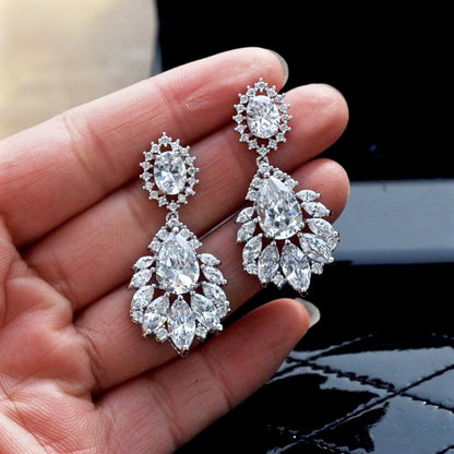 Adrienne - Cubic Zirconia Bridal Earrings - More Colors