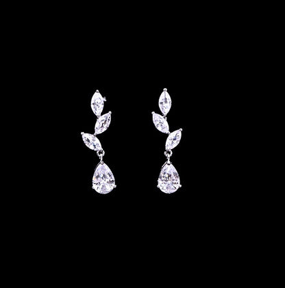 Ivelina - Silver Cubic Zirconia 3-Piece Bridal Jewelry Set With Tiara